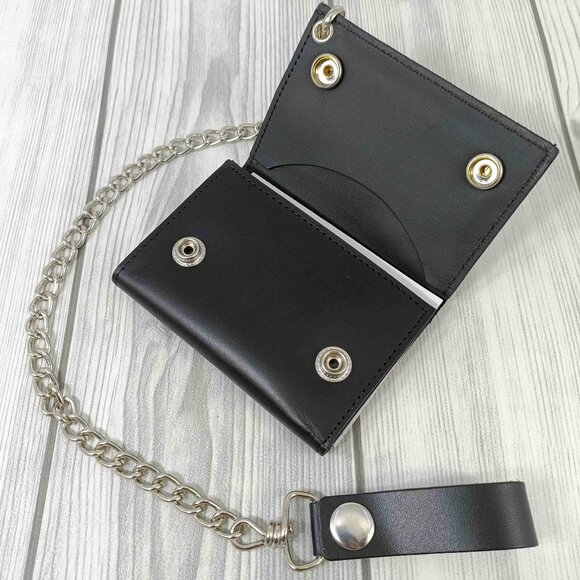 Men Genuine Leather Biker Wallet - Picture 5 of 7